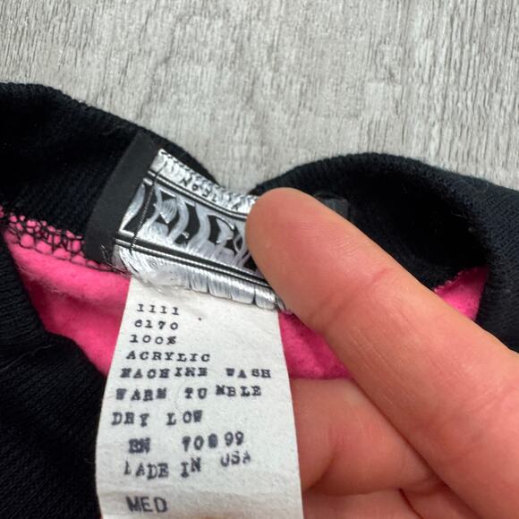 Vintage Panda Bear Sweatshirt Women's Medium Pink Geometric Animals 90s USA - Picture 5 of 7